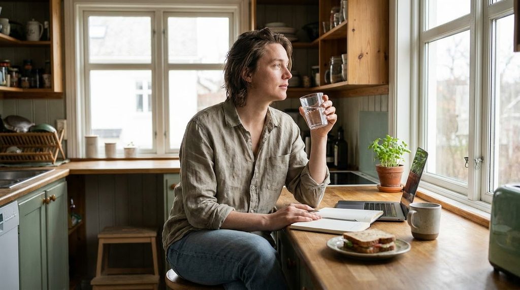 Can Dehydration Make You Tired? Signs to Notice 8 Adult taking a midday hydration break while experiencing mild tiredness from a busy daily routine